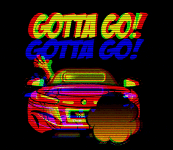Neon Car BMW Glitch Art GIF