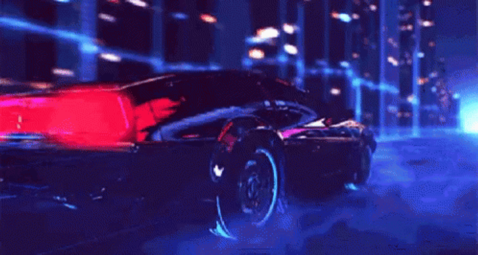 Neon Car Drive Cool Aesthetic GIF