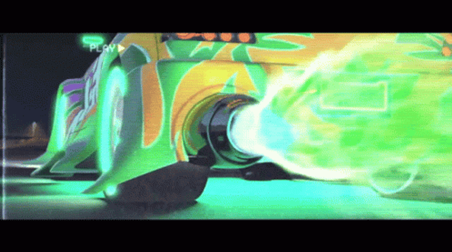Neon Car Green Retro GIF