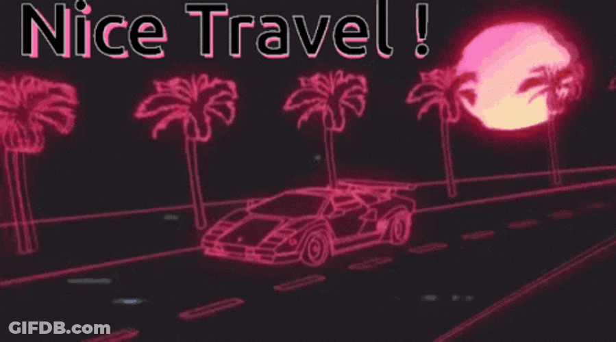 Neon Car Nice Travel Retro Aesthetic GIF