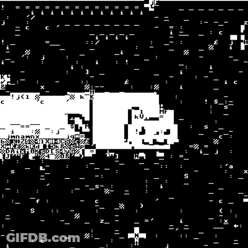 Neon Cat Black And White GIF