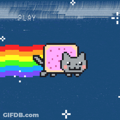 Neon Cat Creepy Transformation GIF