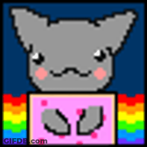 Neon Cat Licking The Screen GIF