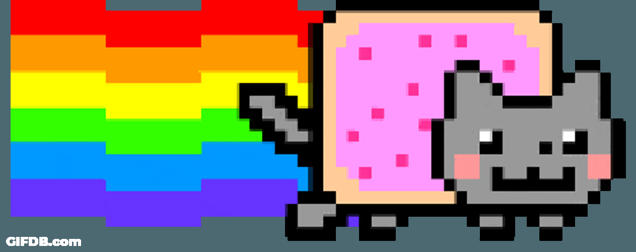 Neon Cat With White Background GIF