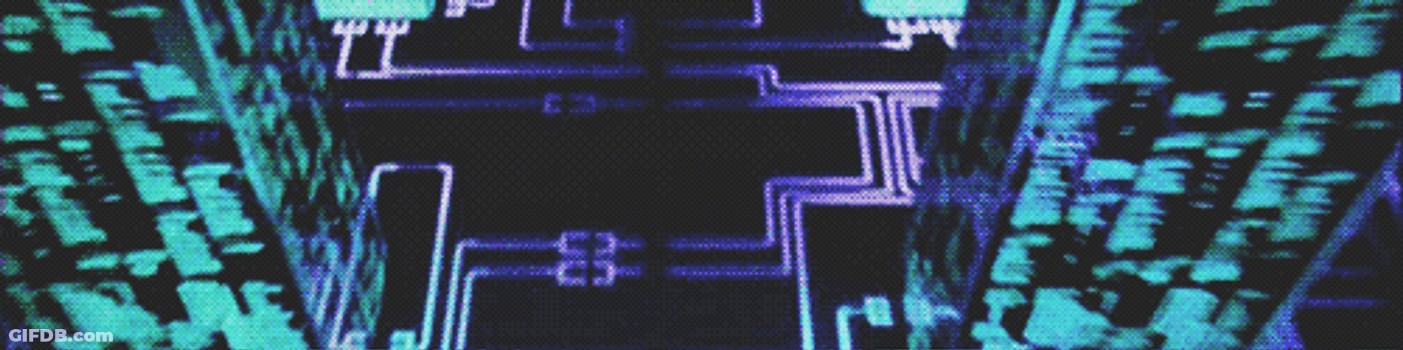Neon Circuit Hacker Screen GIF