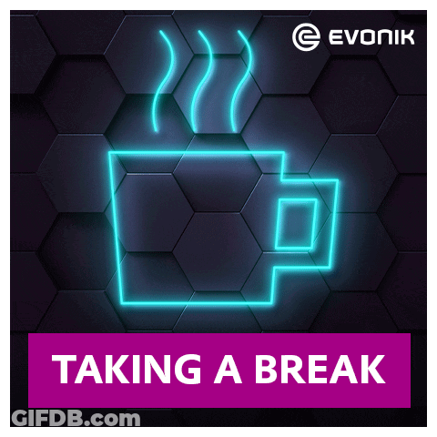Neon Coffee Cup Taking A Break GIF