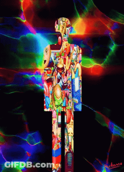 Neon Colored Flashing Lights GIF