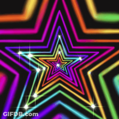 Neon Colorful Star Neon Star GIF