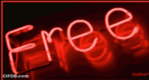Neon Free Sign In Red GIF