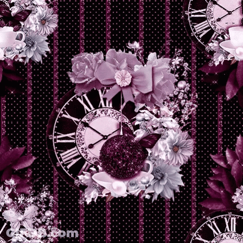 Neon Galaxy Clock Ticking GIF