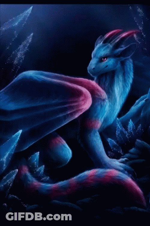 Neon Galaxy Dragon GIF