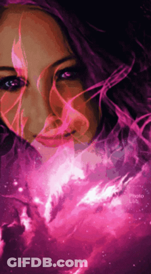 Neon Galaxy Girl Pink GIF