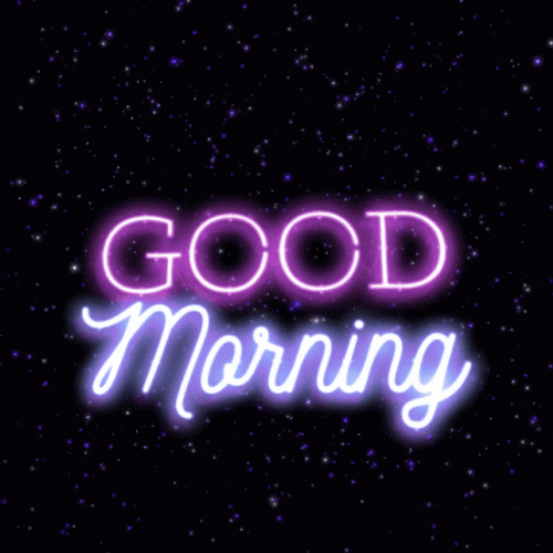 Neon Galaxy Good Morning GIF
