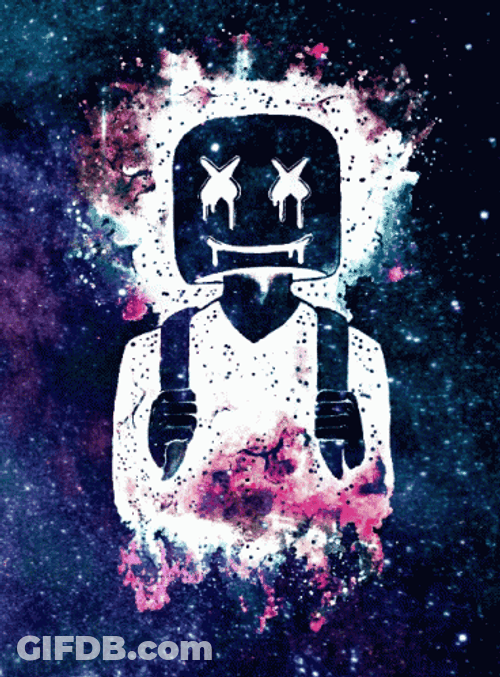 Neon Galaxy Marshmallow GIF