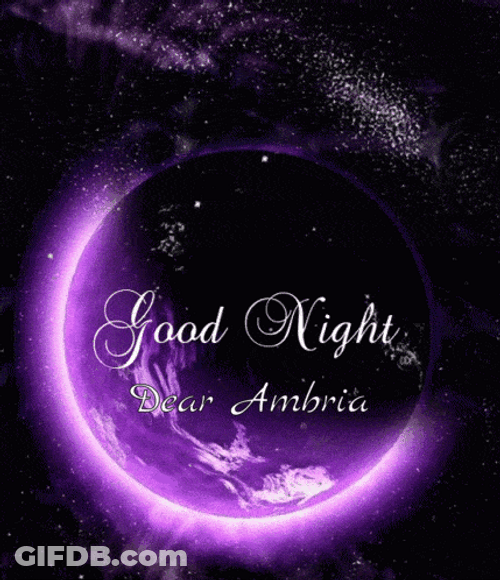 Neon Galaxy Moon Good Night GIF