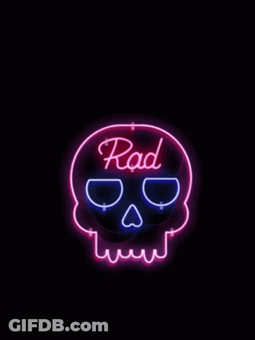 Neon Galaxy Rad Skull GIF