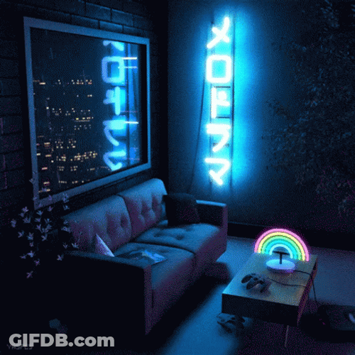 Neon Galaxy Room Rainbow Light GIF