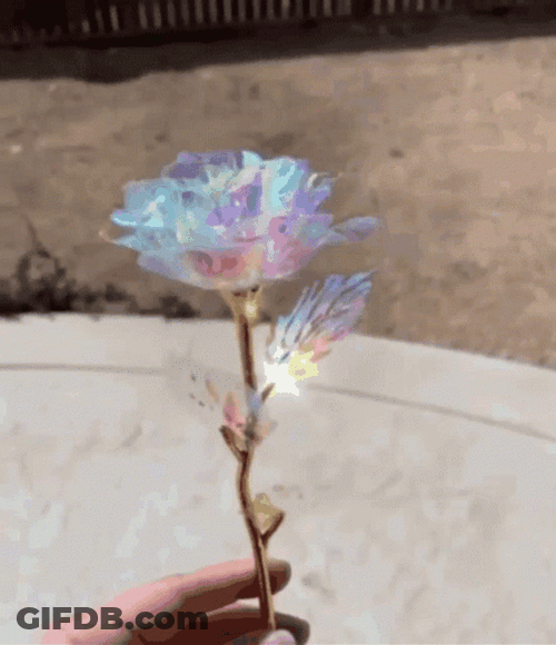 Neon Galaxy Rose GIF