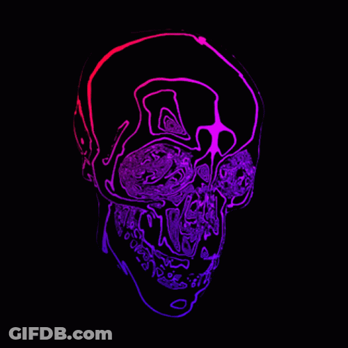 Neon Galaxy Skull GIF