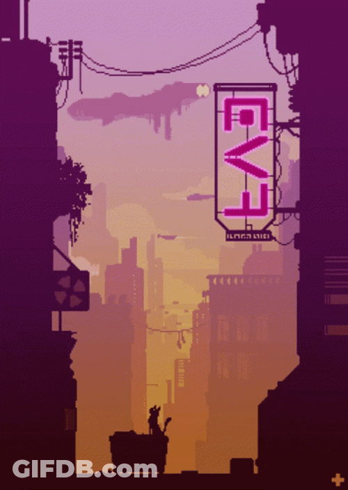 Neon Galaxy Sunset Street GIF