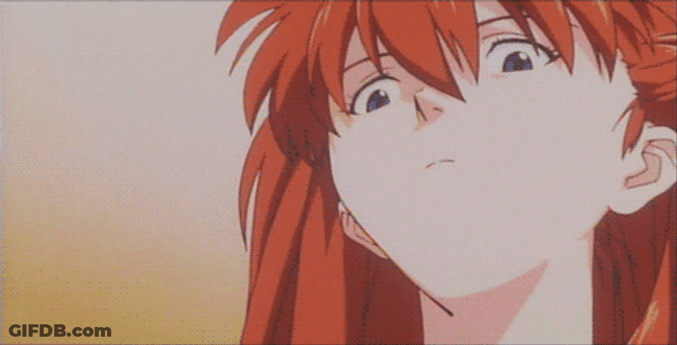 Neon Genesis Evangelion Asuka Langley Look Down GIF