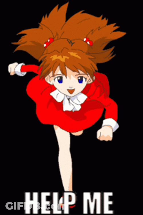 Neon Genesis Evangelion Asuka Running Help Me GIF