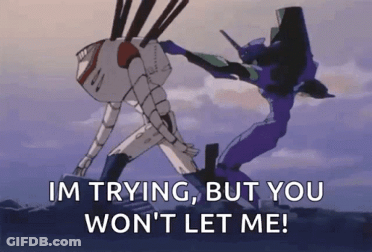 Neon Genesis Evangelion Hold Me Back GIF