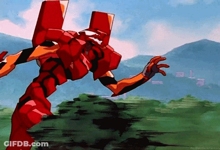 Neon Genesis Evangelion Red Evangelion Running GIF