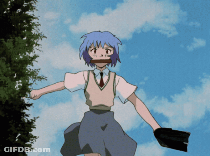 Neon Genesis Evangelion Rei Ayanami Running GIF