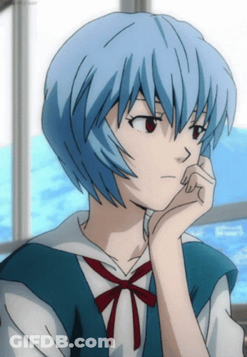 Neon Genesis Evangelion Rei Ayanami Staring GIF