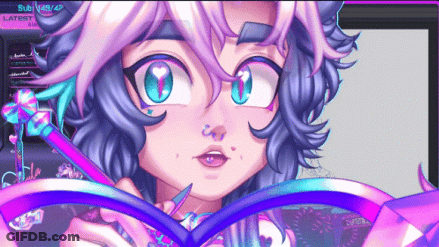 Neon Girl Galaxy GIF