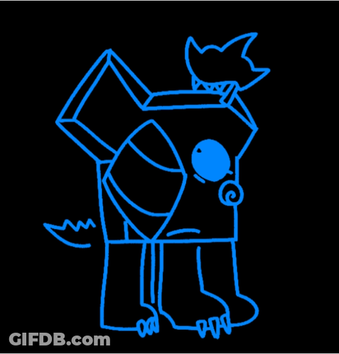 Neon Green Box With Bird On Head GIF
