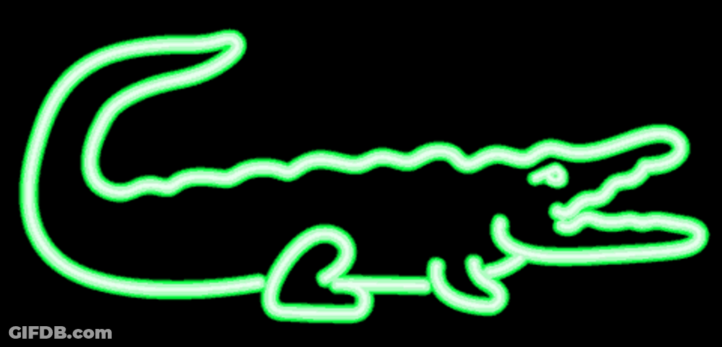 Neon Green Lacoste Alligator Logo GIF