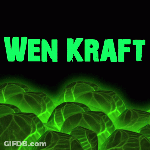 Neon Green Sign Saying Wen Kraft GIF