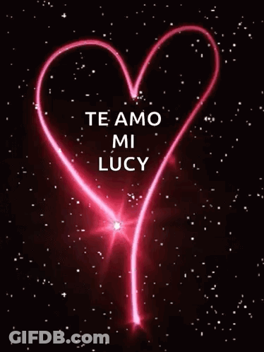 Neon Heart Saying Te Amo Mi Lucy GIF