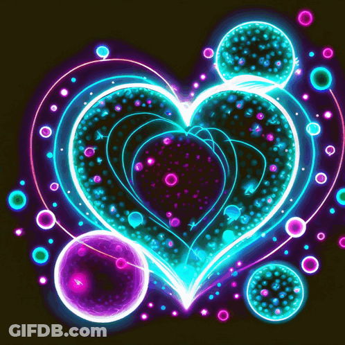 Neon Heart With Love GIF