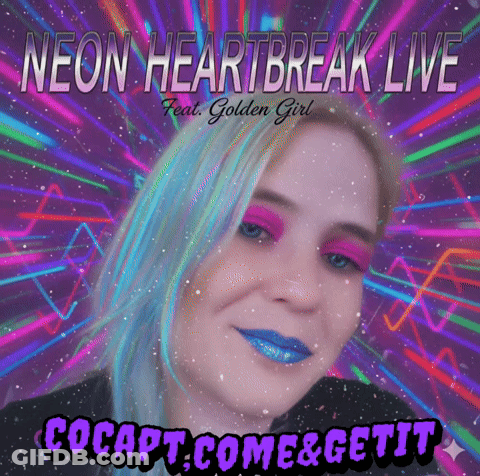 Neon Heartbreak Live Poster With Woman GIF