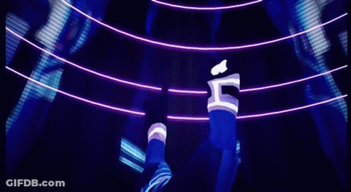 Neon In Futuristic City With Purple Lights GIF