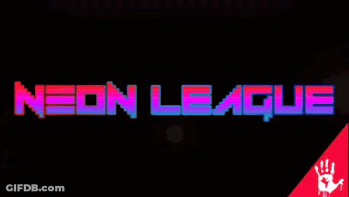 Neon League Ad With Red Hand GIF
