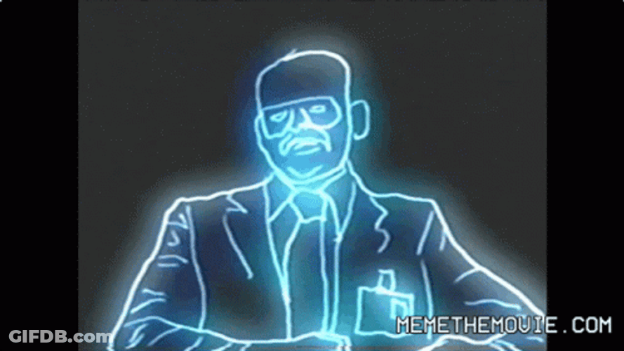 Neon Light Guy Head Explode GIF