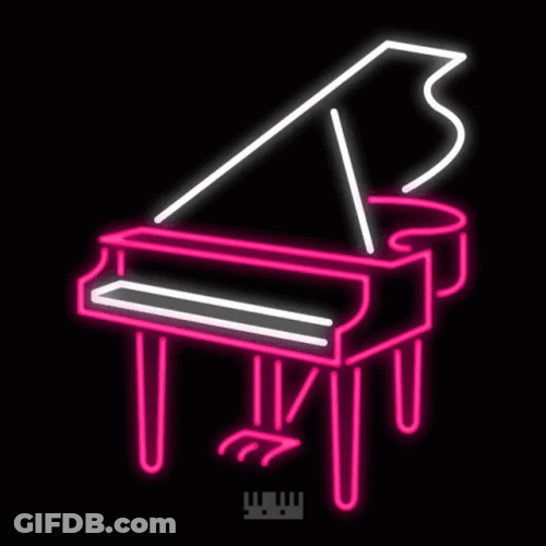 Neon Light Piano Icon GIF