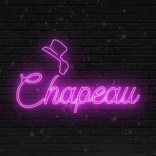 Neon Light Pink Chapeau Typography GIF