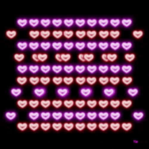 Neon Light Pink Hearts Moving GIF