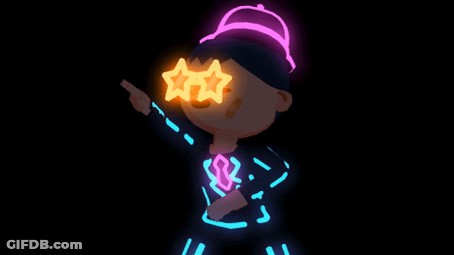 Neon Light Stick Dancing Toca Boca GIF