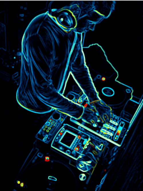 Neon Lights DJ Creative Art GIF