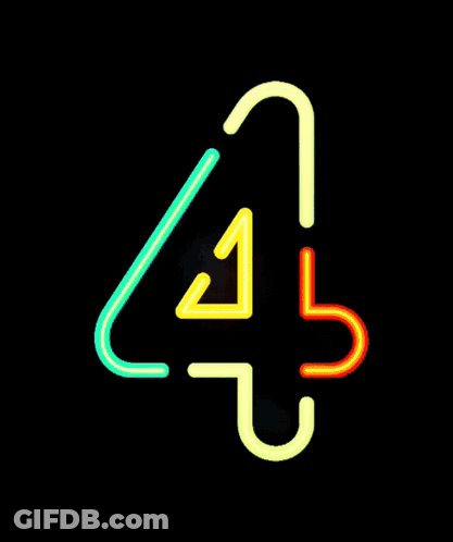 Neon Number 4 GIF