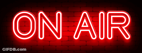 Neon ON AIR Sign On Red Brick Wall GIF