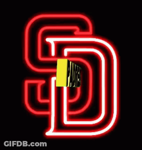 Neon Padres Sign In Yellow GIF