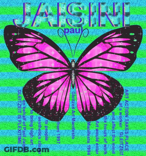 Neon Pink Butterfly GIF