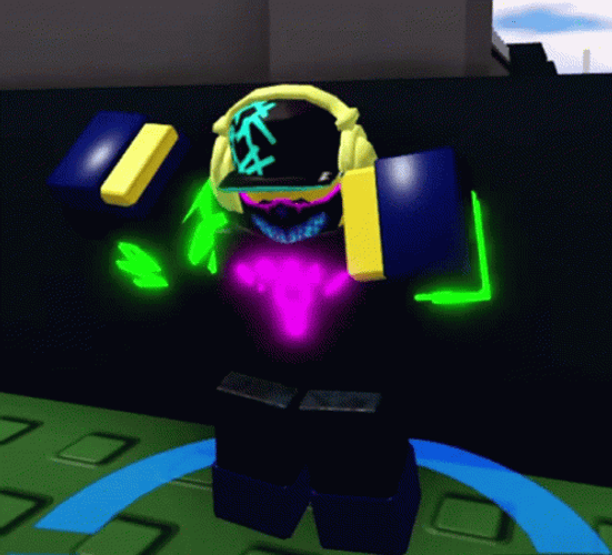 Neon Roblox Rave DJ Dancing GIF